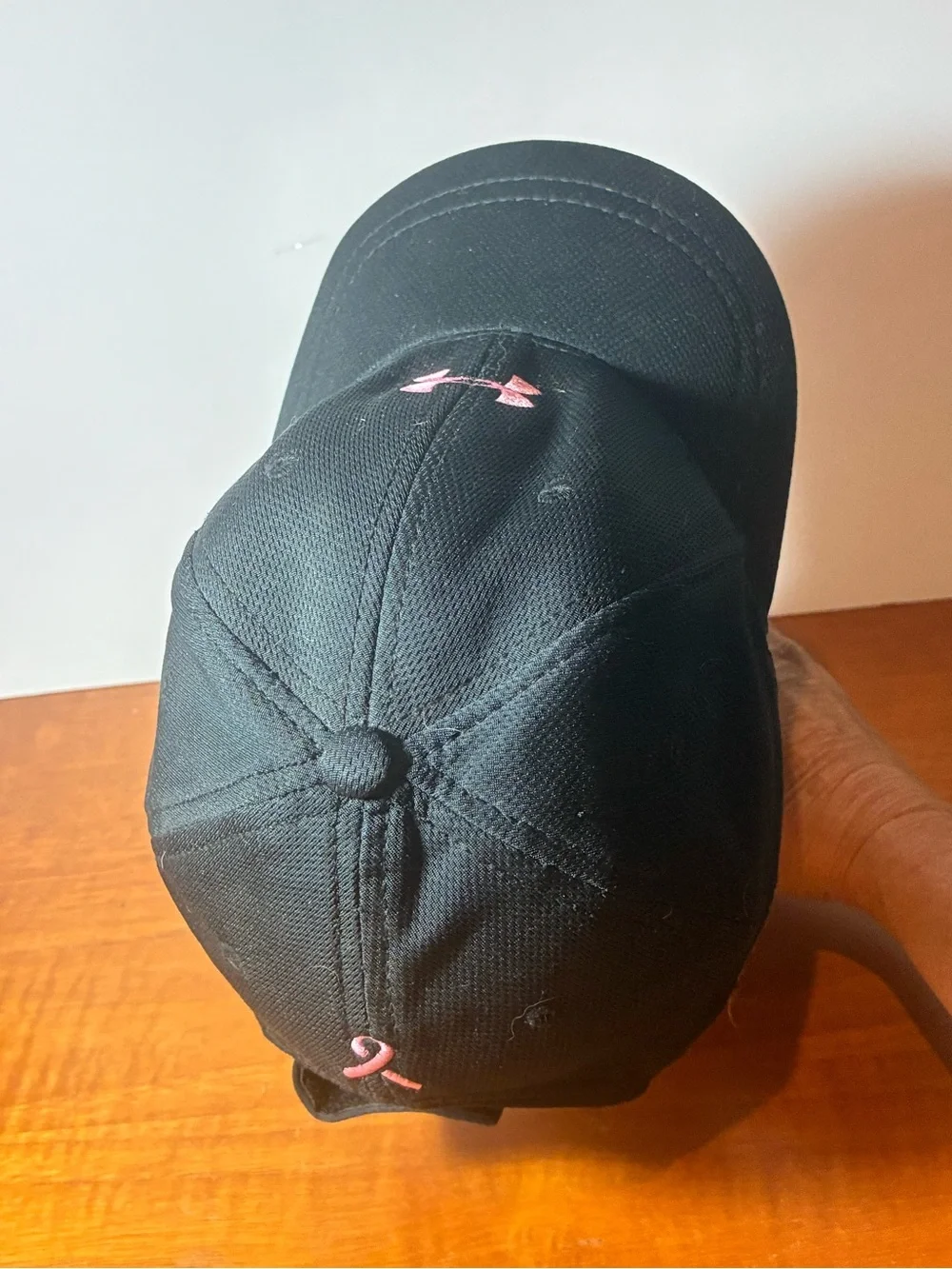 Under Armour Black Baseball Hat with Pink Logo